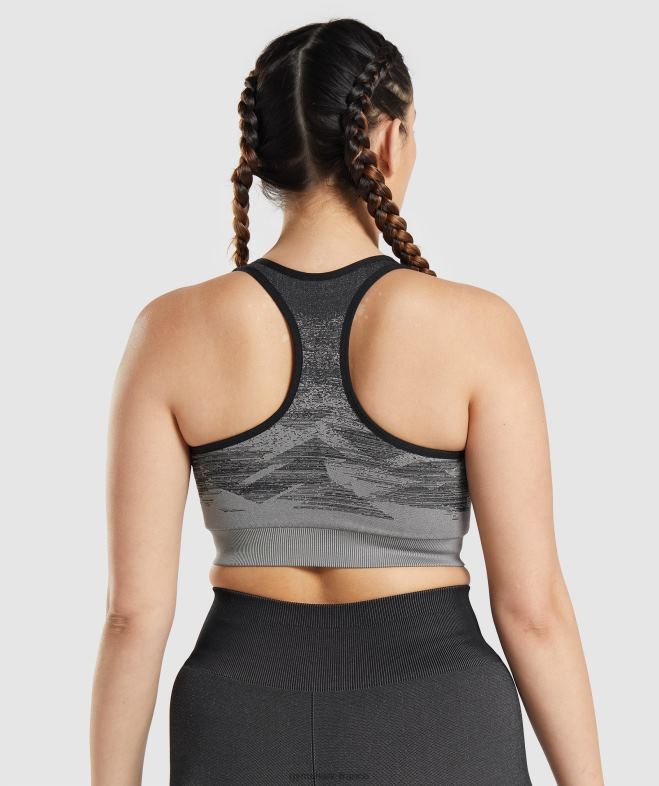 Gymshark adapter le soutien-gorge de sport sans coutures ombre triangle | impression noire femmes 6HF28198